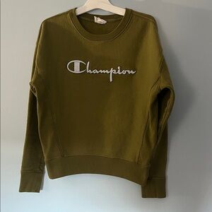 Champion Khaki Green Reverse Weave Crewneck Sweatshirt